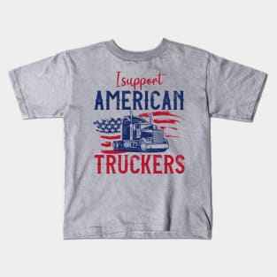 I support American truckers Kids T-Shirt